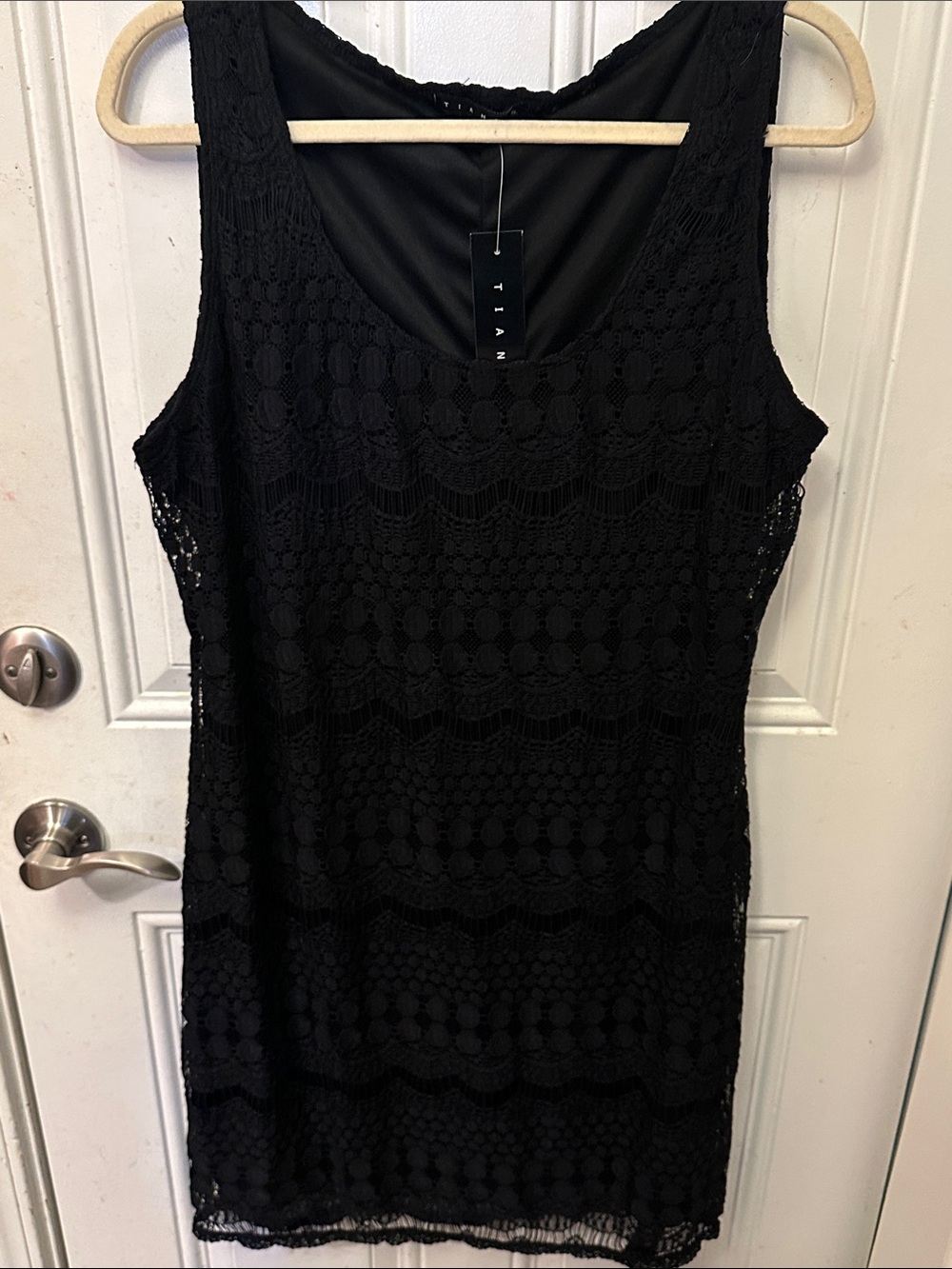 Tiana B. Black Lace Midi Dress Size XL NWT